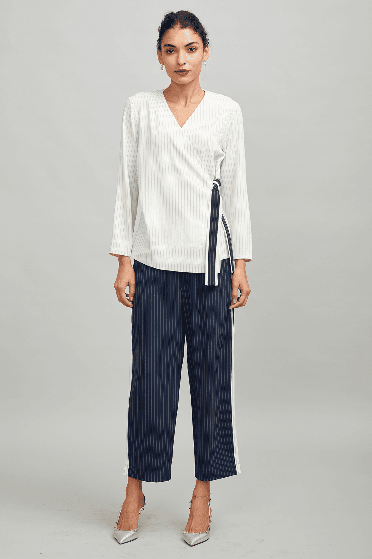 SIDE TIE STRIPE BLOCK TOP - dash and dot