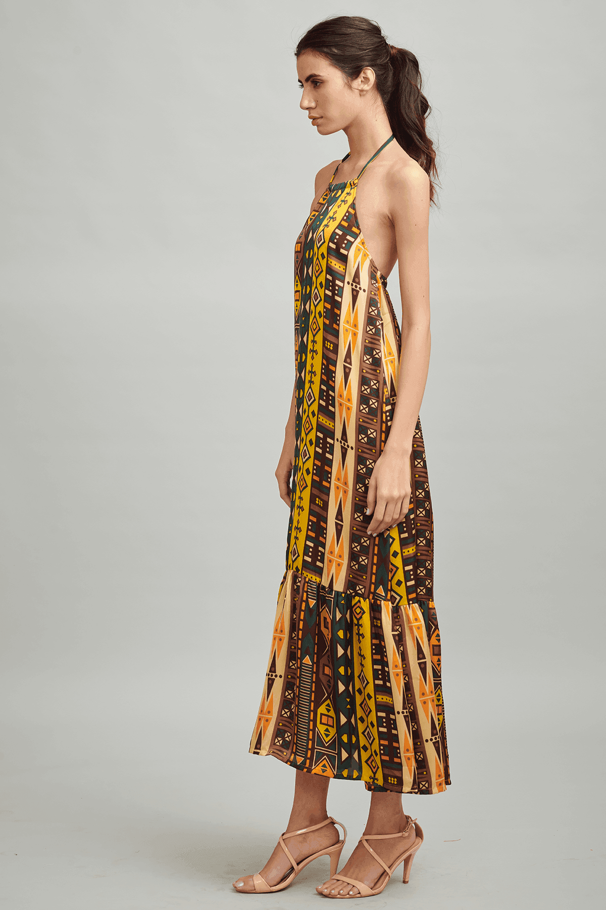 TRIBAL TIERED HALTER MAXI 2.0 - dash and dot