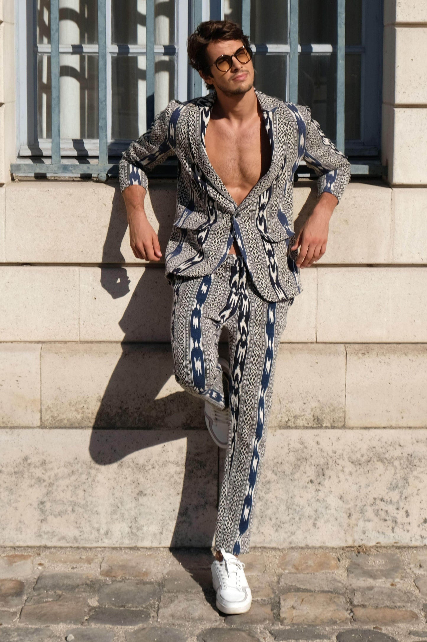 JACQUARD IKKAT SUIT - dash and dot