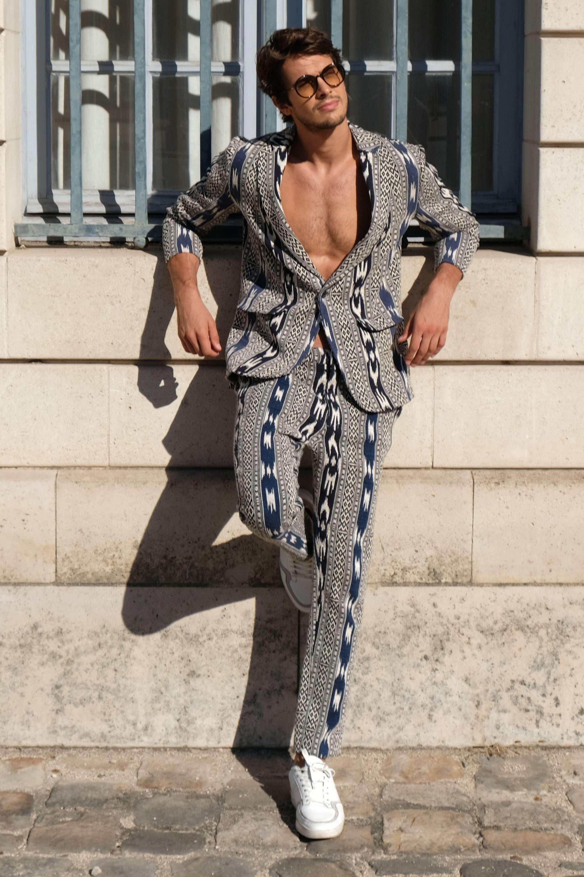 JACQUARD IKKAT SUIT - dash and dot