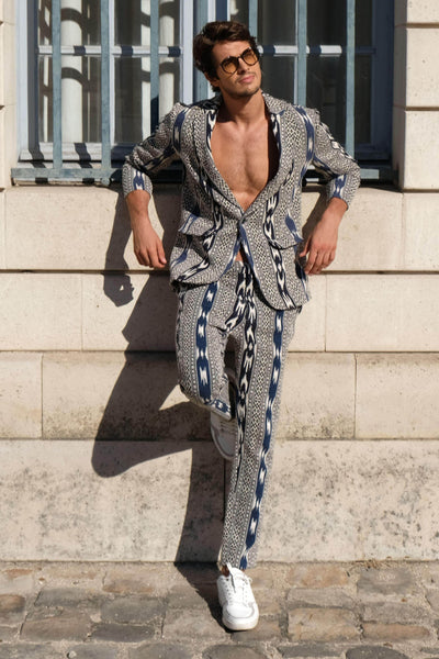 JACQUARD IKKAT SUIT - dash and dot