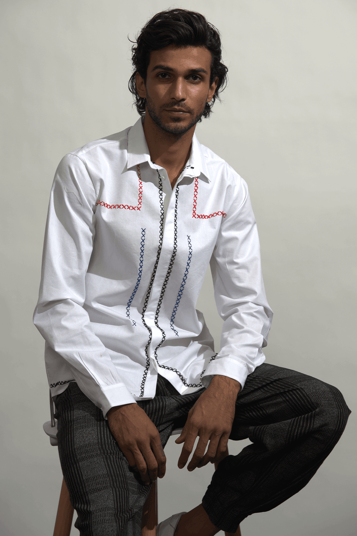 MULTI CROSS STITCH SHIRT - dash and dot