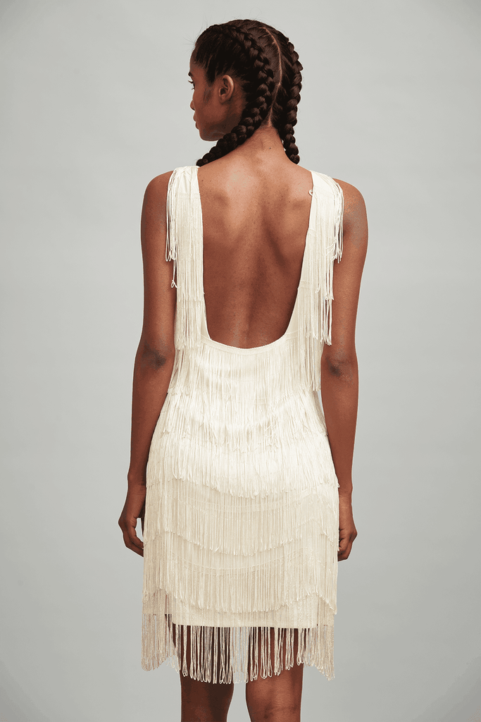 IVORY FRINGE DRESS - dash and dot dash and dot