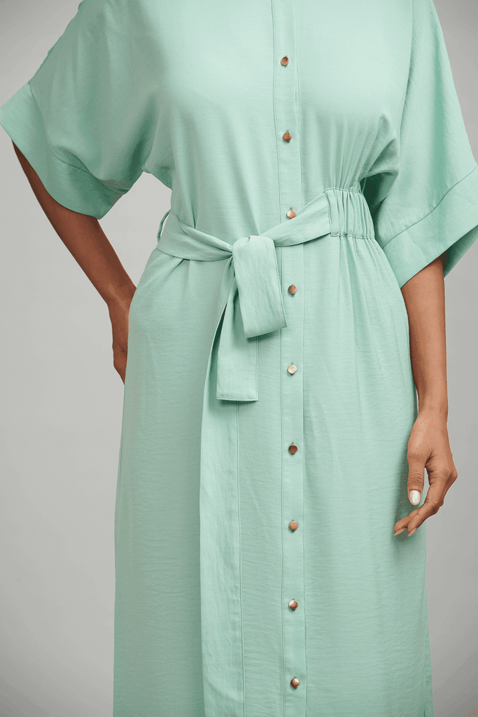 SIDE RUCHED SHIRT DRESS - dash and dot dash and dot