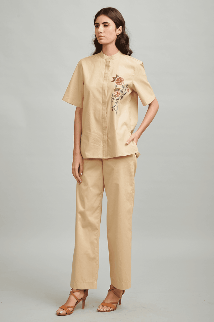 FLORAL EMBROIDERED SHIRT - dash and dot dash and dot