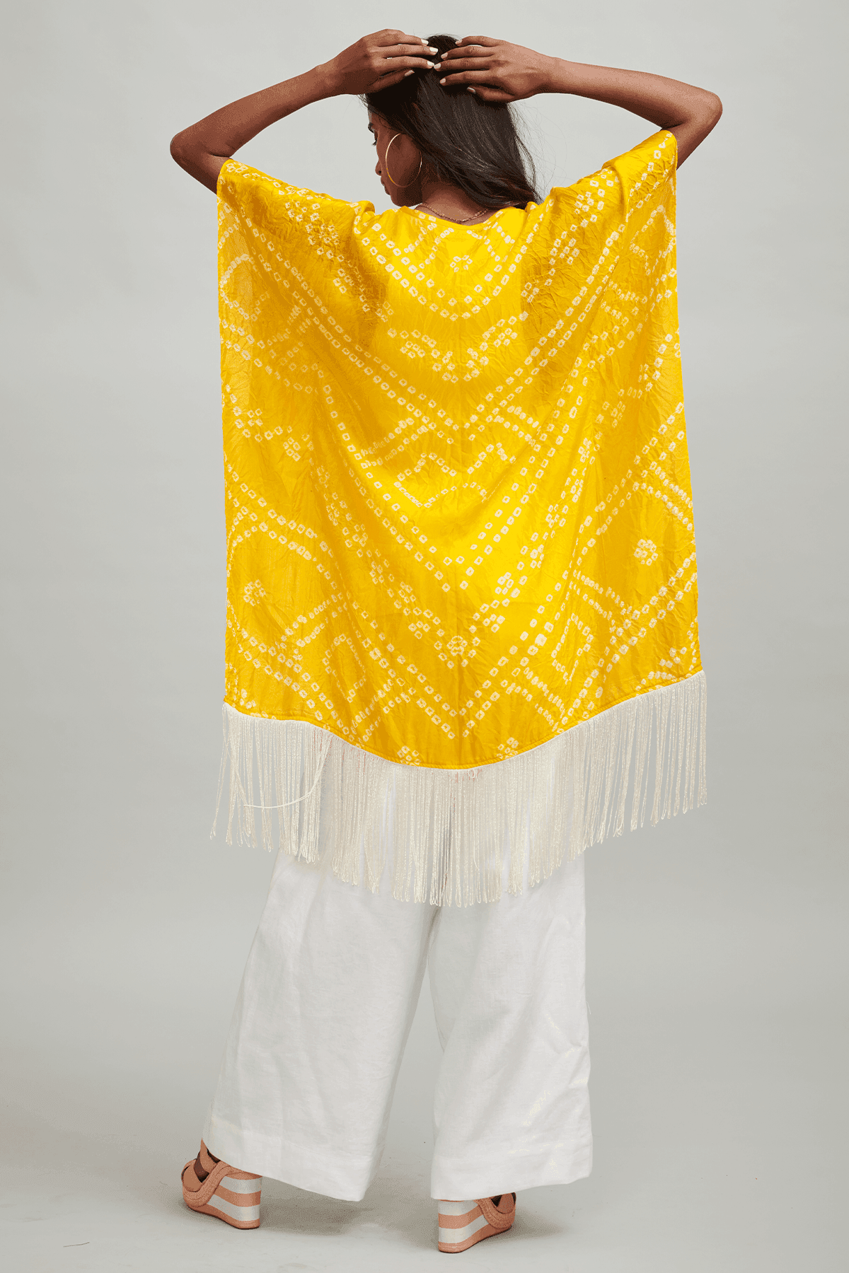 BANDHANI FRINGE KAFTAN TOP - dash and dot