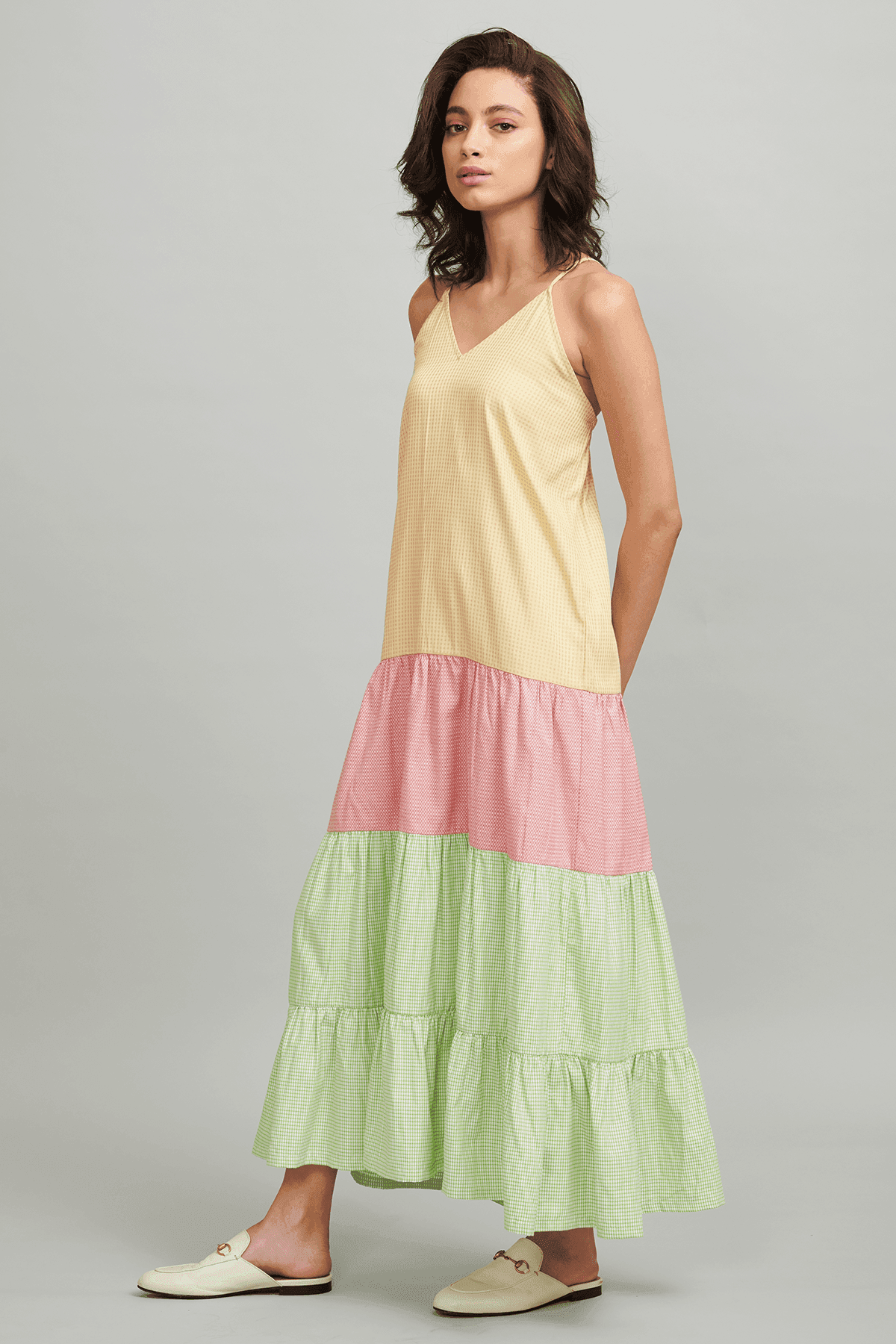 MULTICOLOUR TIERED MAXI - dash and dot
