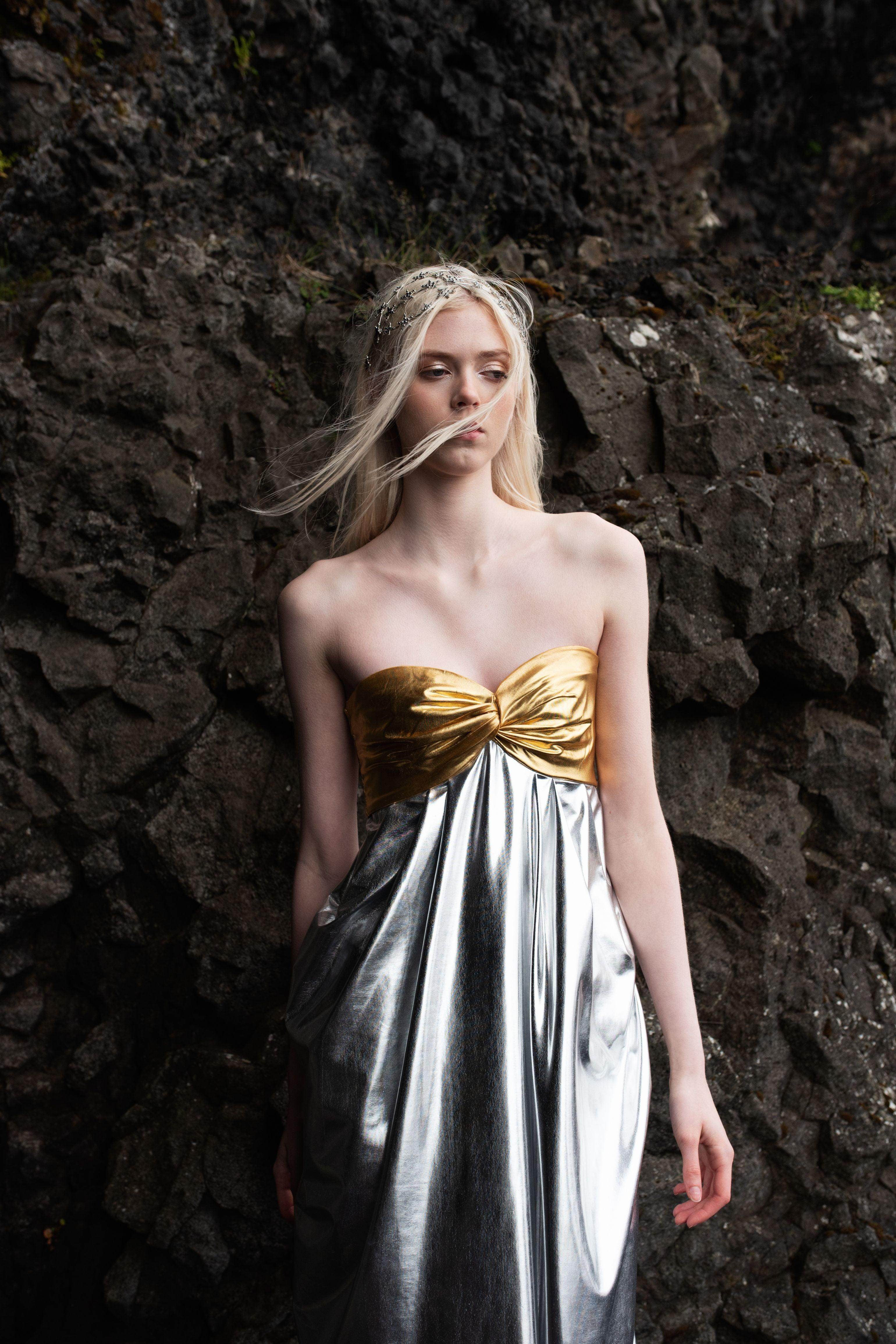 dash and dot - Metallic Block Dress XXS / Gold/ Silver dash and dot - Metallic Block Dress XXS / Gold/ Silver