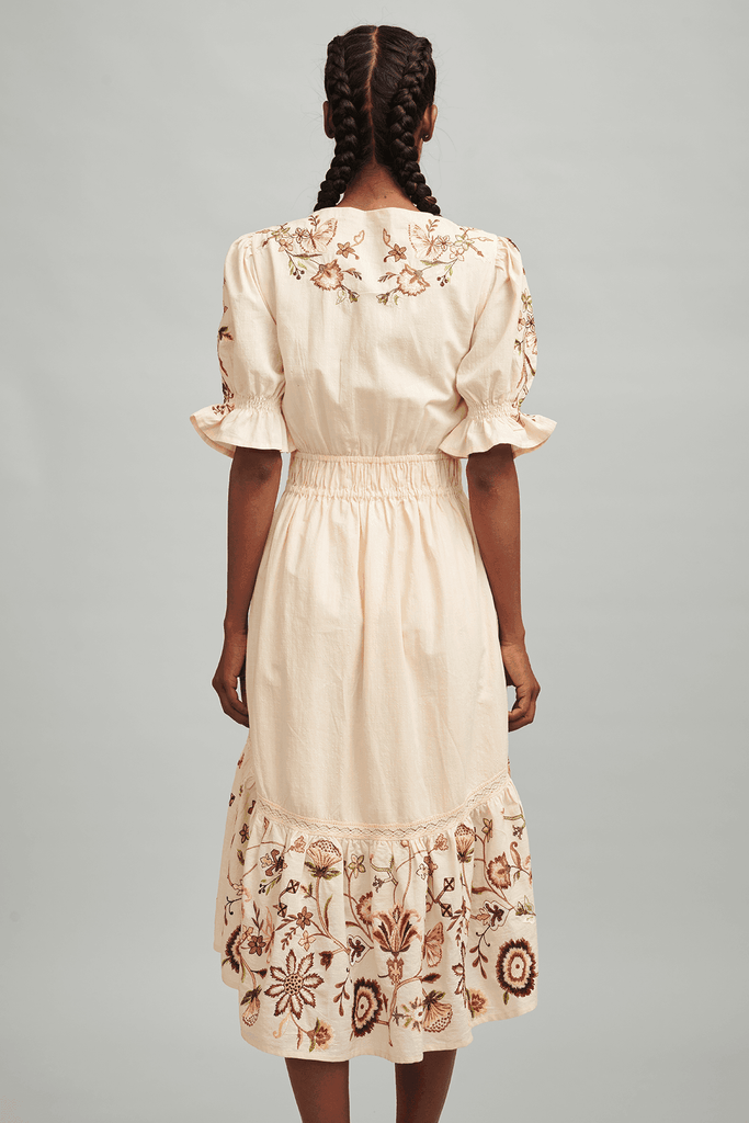 EMBROIDERED TIERED MIDI - dash and dot dash and dot