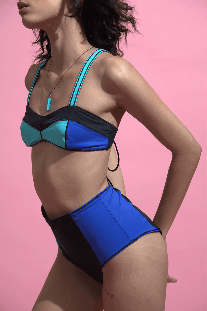 COLOUR BLOCK HIGH-RISE BIKINI - dash and dot dash and dot