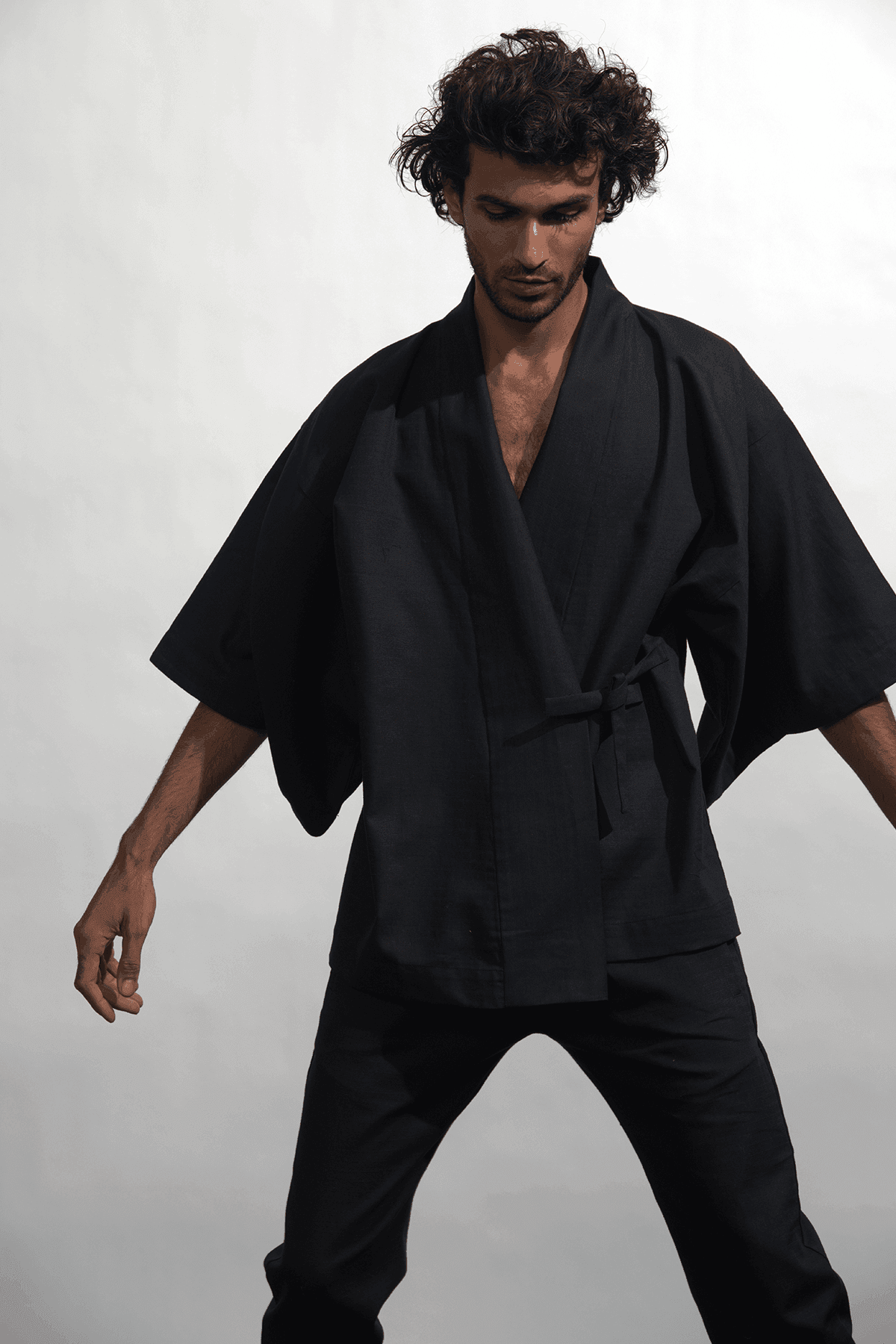 LINEN MEN'S KIMONO - dash and dot