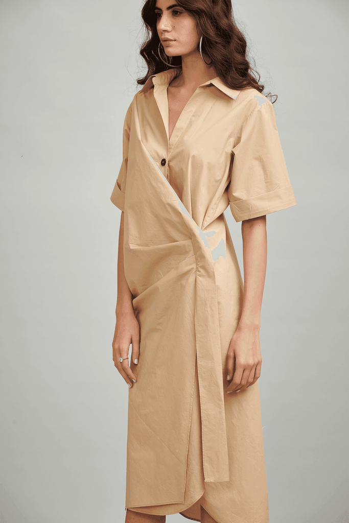 ACROSS BUTTON PLEAT MIDI - dash and dot dash and dot