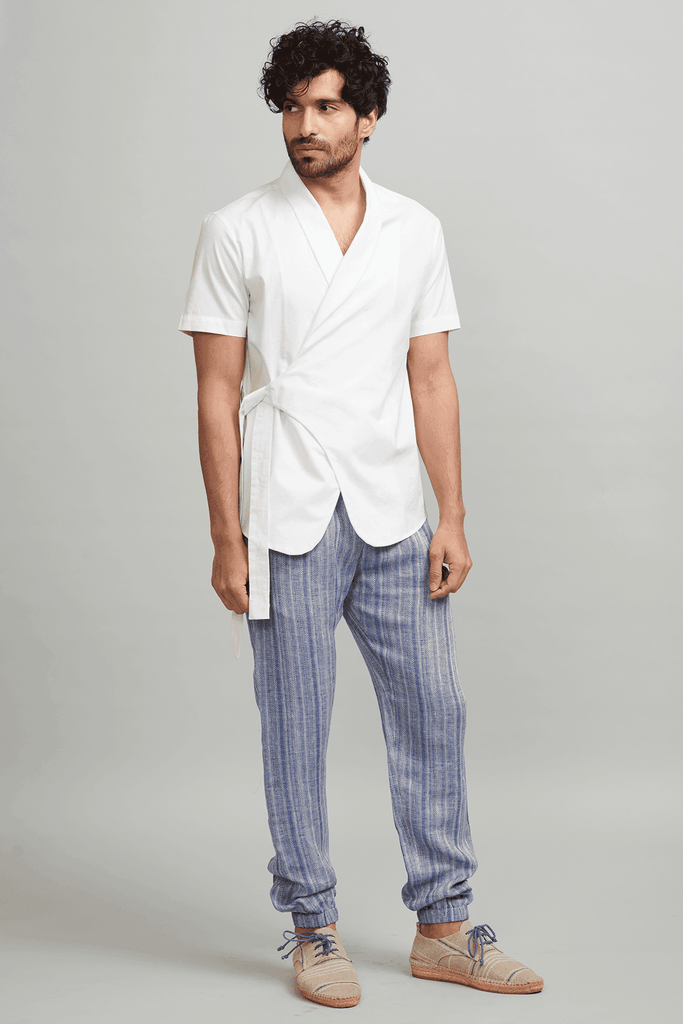 SIDE TIE HALF SLEEVE SHIRT - dash and dot dash and dot