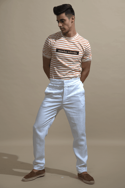 WHITE LINEN PANT - dash and dot