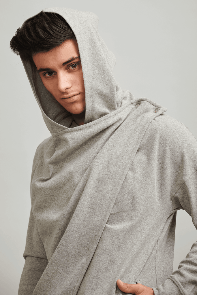 DOUBLE OVERLAP HOODIE - dash and dot dash and dot