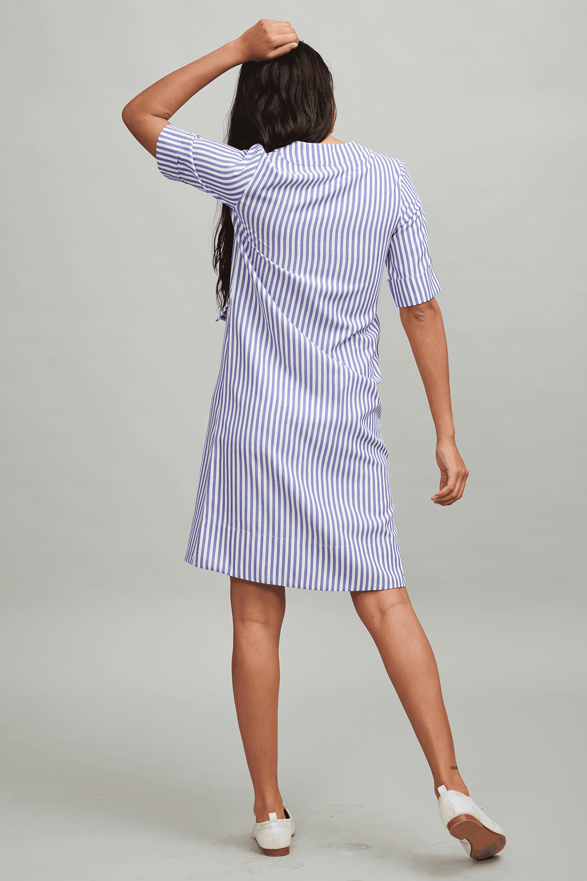 EYELET STRIPE DRESS - dash and dot