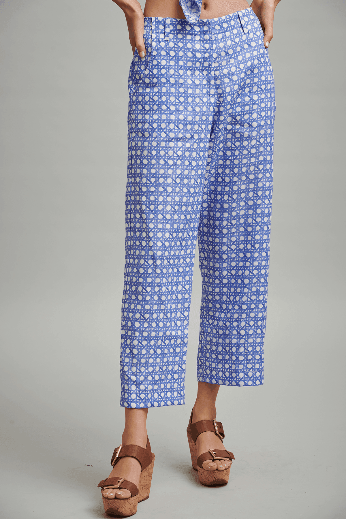 CANING PRINT LINEN PANT - dash and dot