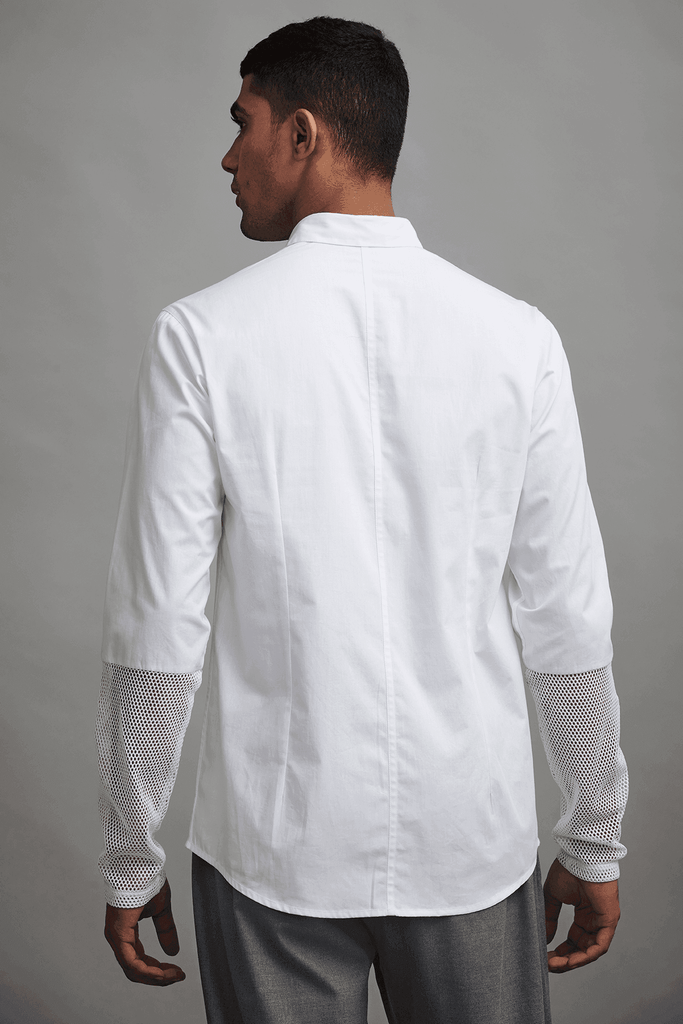 MESH CUFF SHIRT - dash and dot dash and dot