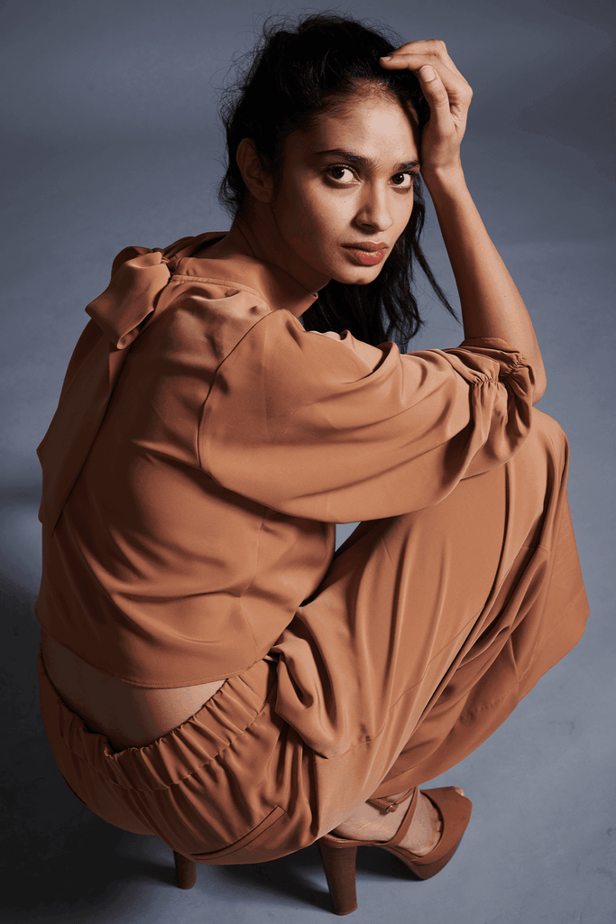 CARAMEL PALAZZO - dash and dot dash and dot