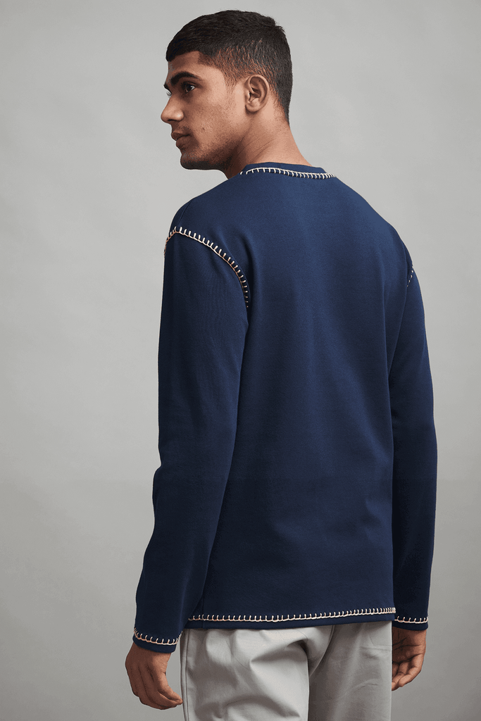 BLANKET STITCH SWEAT TEE - dash and dot dash and dot