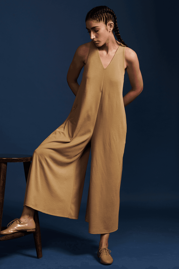 WIDE LEGGED KNIT JUMPSUIT - dash and dot dash and dot