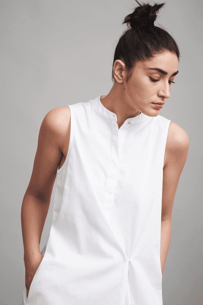 BUTTON PLEAT MIDI - dash and dot dash and dot