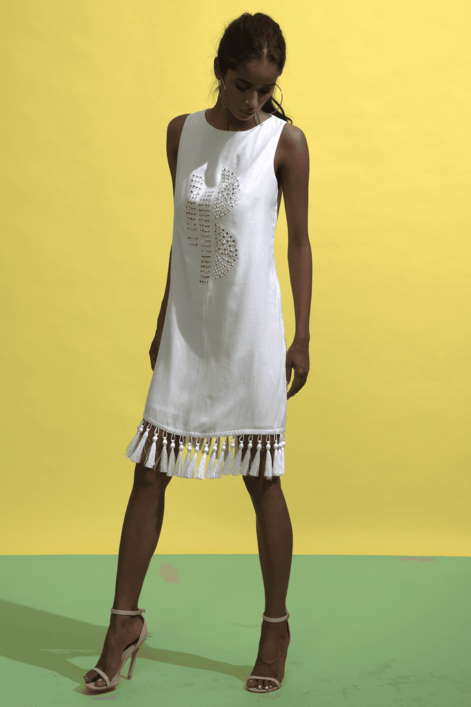 MIRROR MOTIF TASSLE DRESS - dash and dot dash and dot