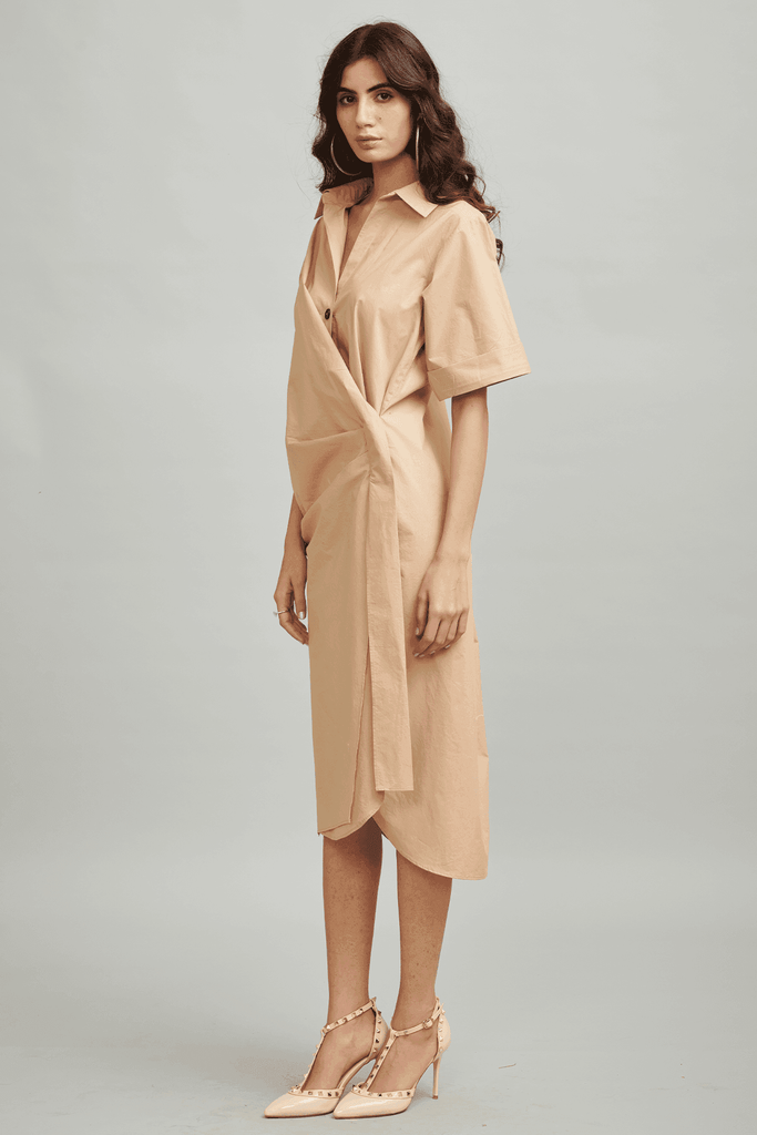 ACROSS BUTTON PLEAT MIDI - dash and dot dash and dot