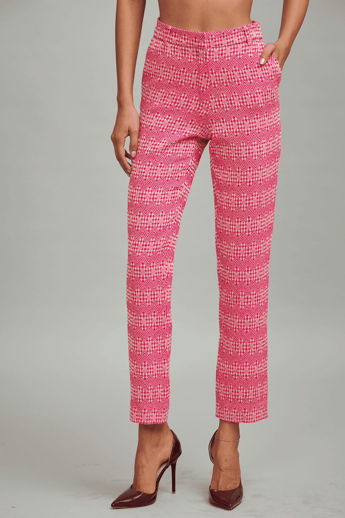 PINK JACQUARD PANT - dash and dot