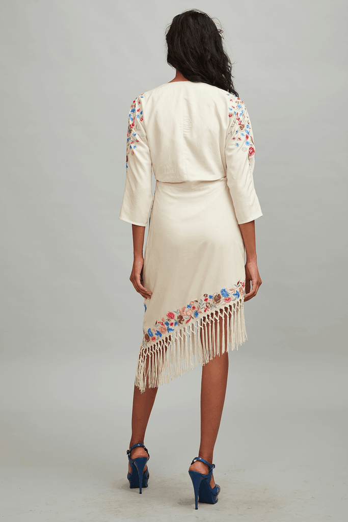 MULTICOLOUR FRINGE HEM DRESS - dash and dot dash and dot