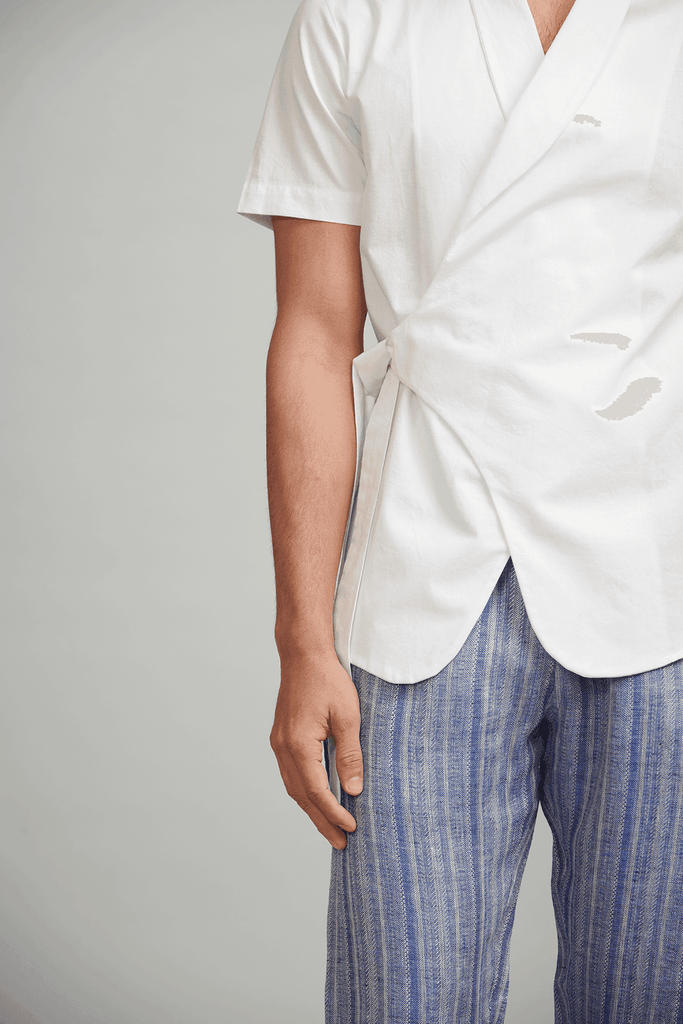 SIDE TIE HALF SLEEVE SHIRT - dash and dot dash and dot