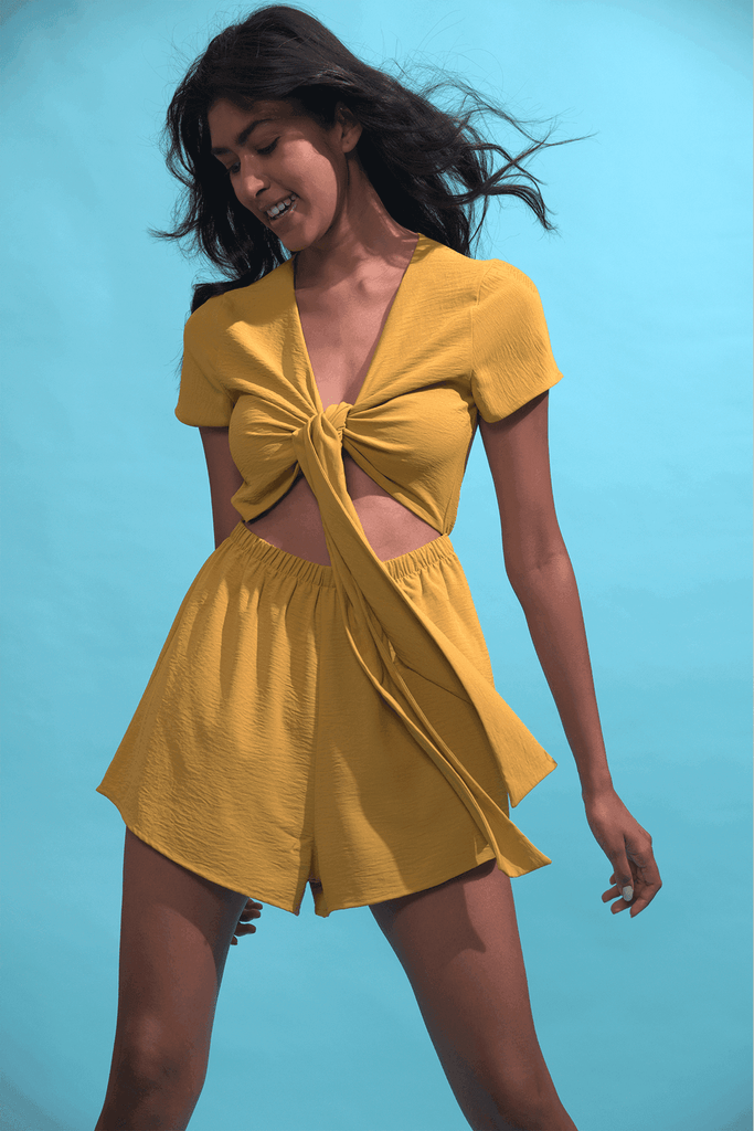 KNOTTED PLAYSUIT - dash and dot dash and dot