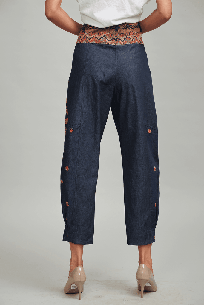 DENIM EMBROIDERED PANT - dash and dot dash and dot