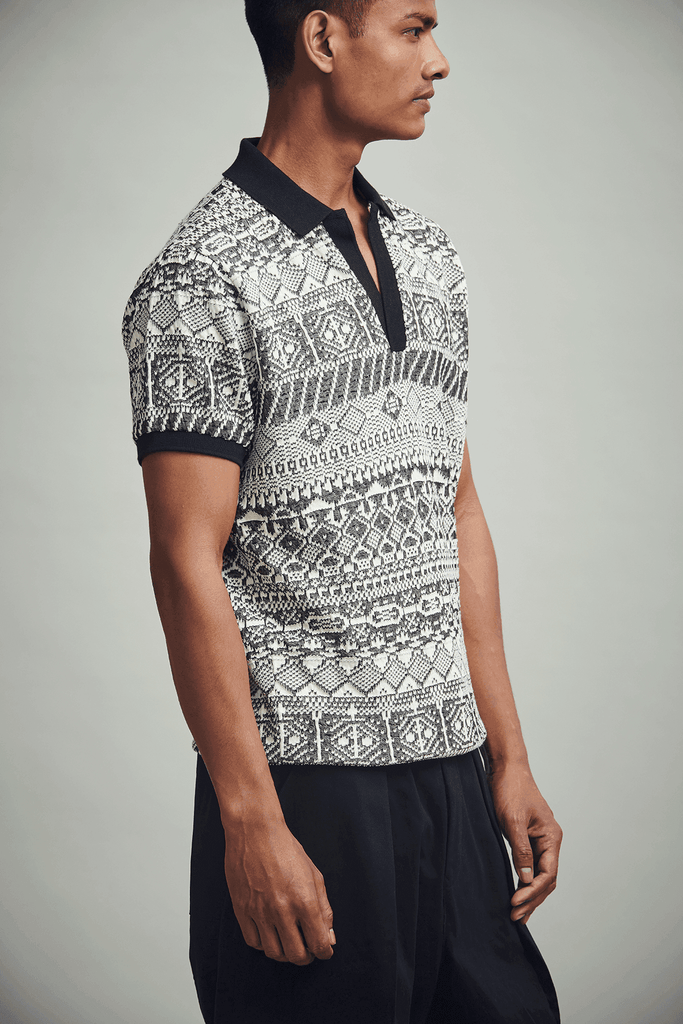 JACQUARD POLO - dash and dot dash and dot