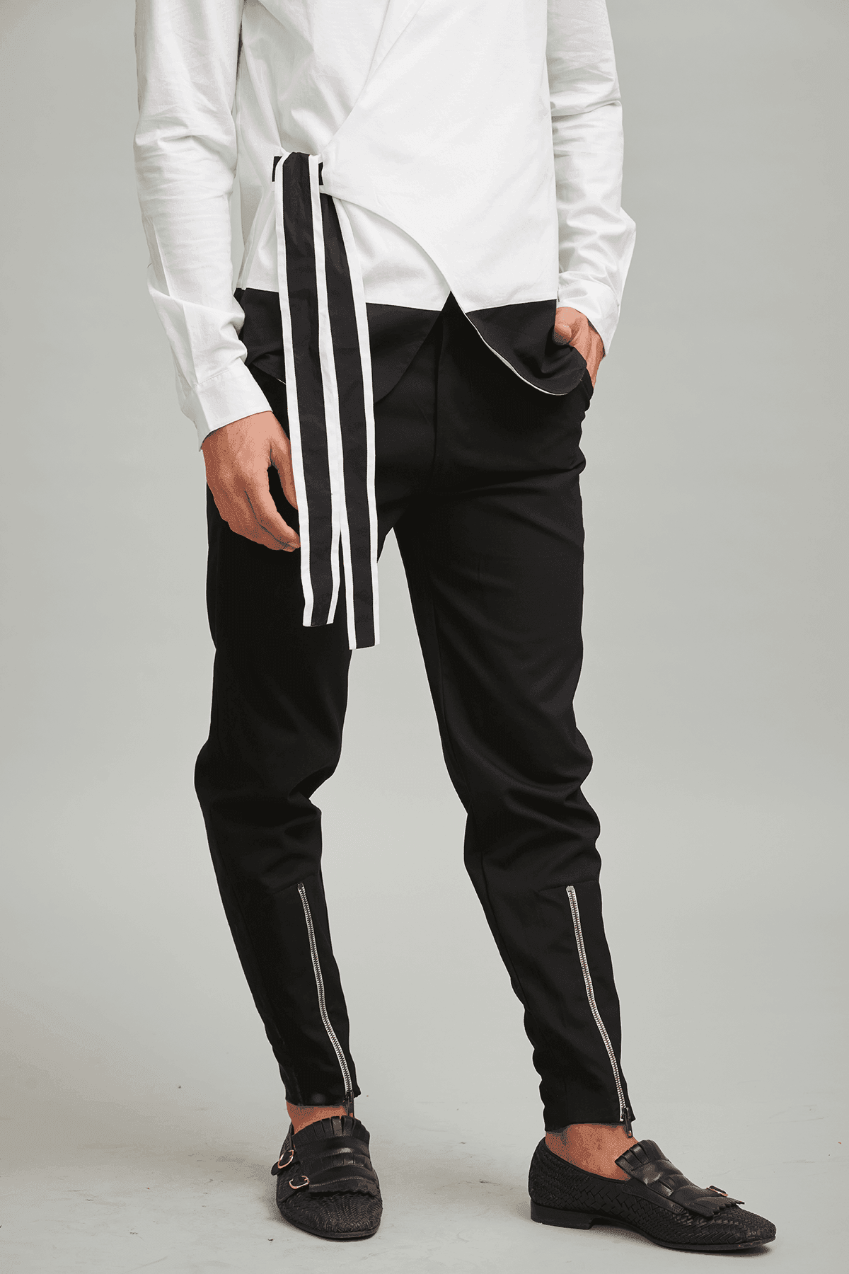 SIDE TIE COLOUR BLOCK SHIRT - dash and dot