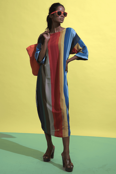 MULTICOLOUR STRIPE MIDI - dash and dot