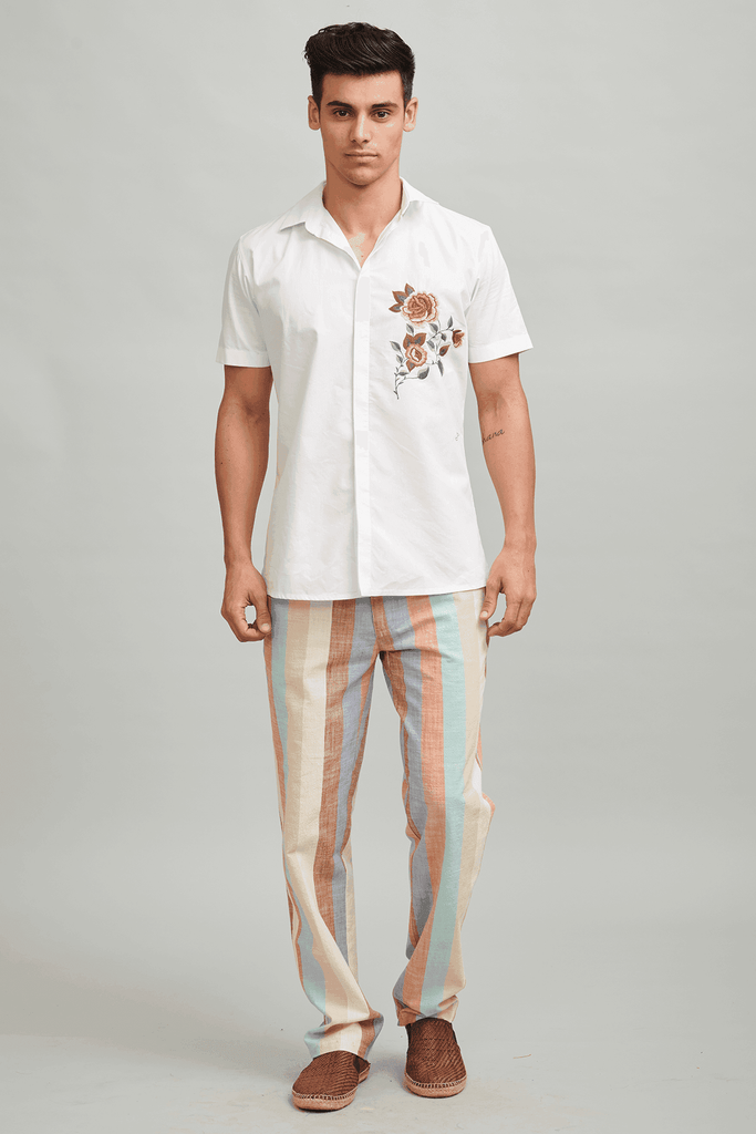 FLOWER EMBROIDERY SHIRT - dash and dot dash and dot