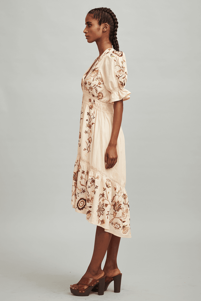 EMBROIDERED TIERED MIDI - dash and dot dash and dot