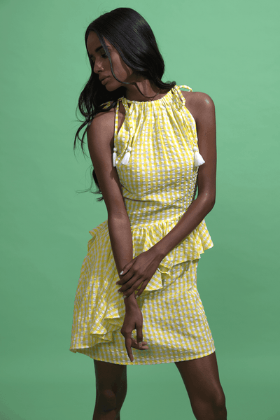 ASYMMETRIC FRILL MINI - dash and dot