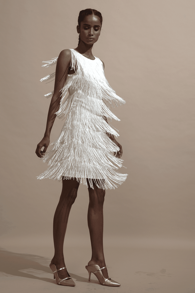 IVORY FRINGE DRESS - dash and dot dash and dot