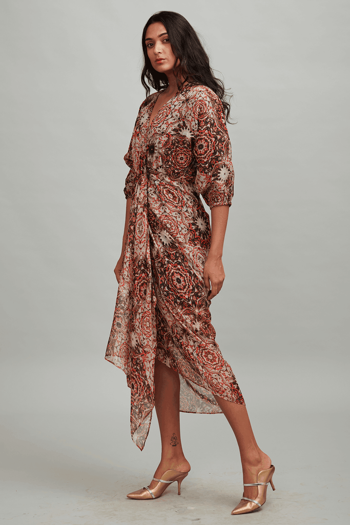 PRINTED WRAP DRESS - dash and dot dash and dot