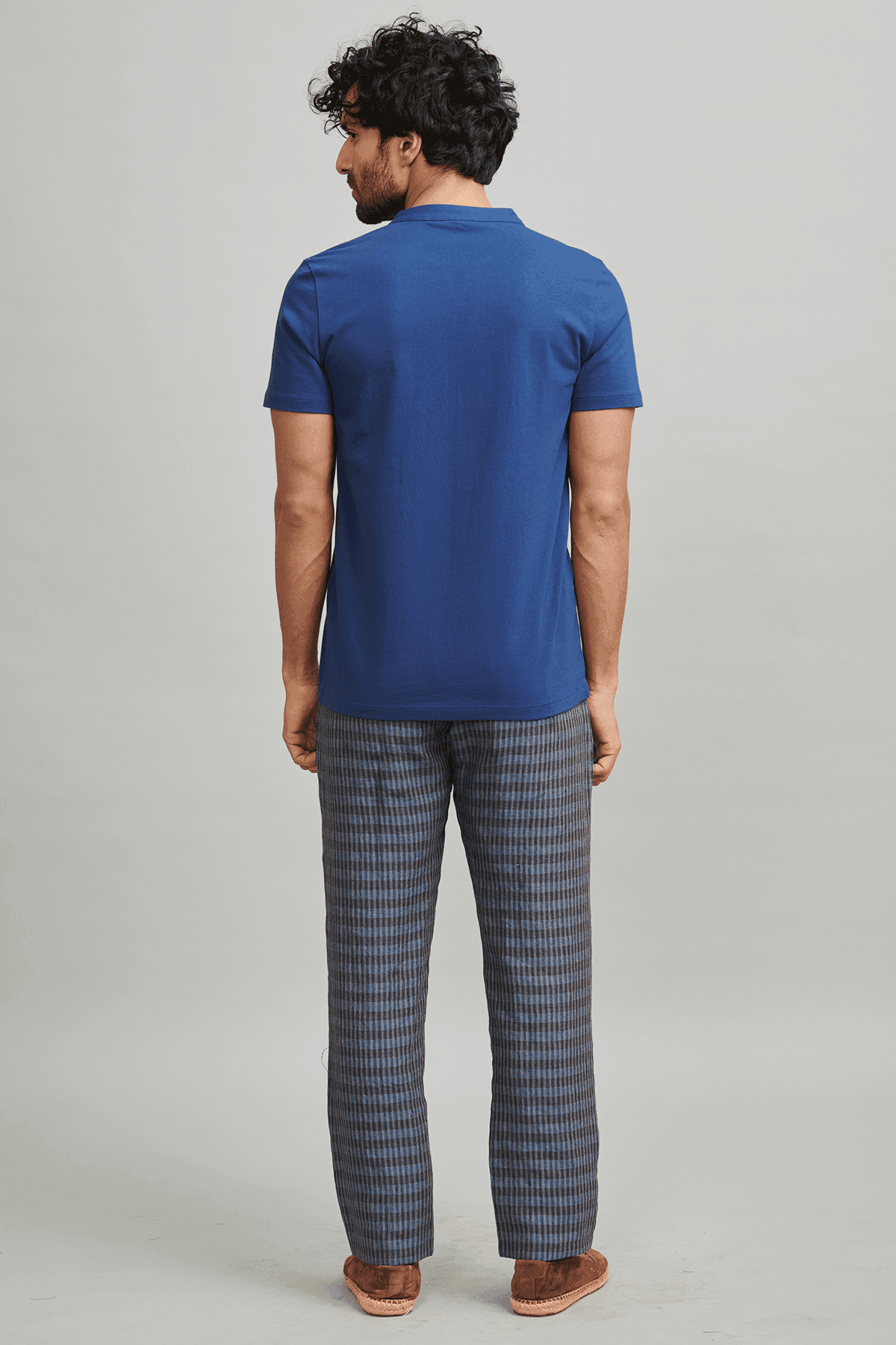 LINEN CHECK PLEAT PANT - dash and dot