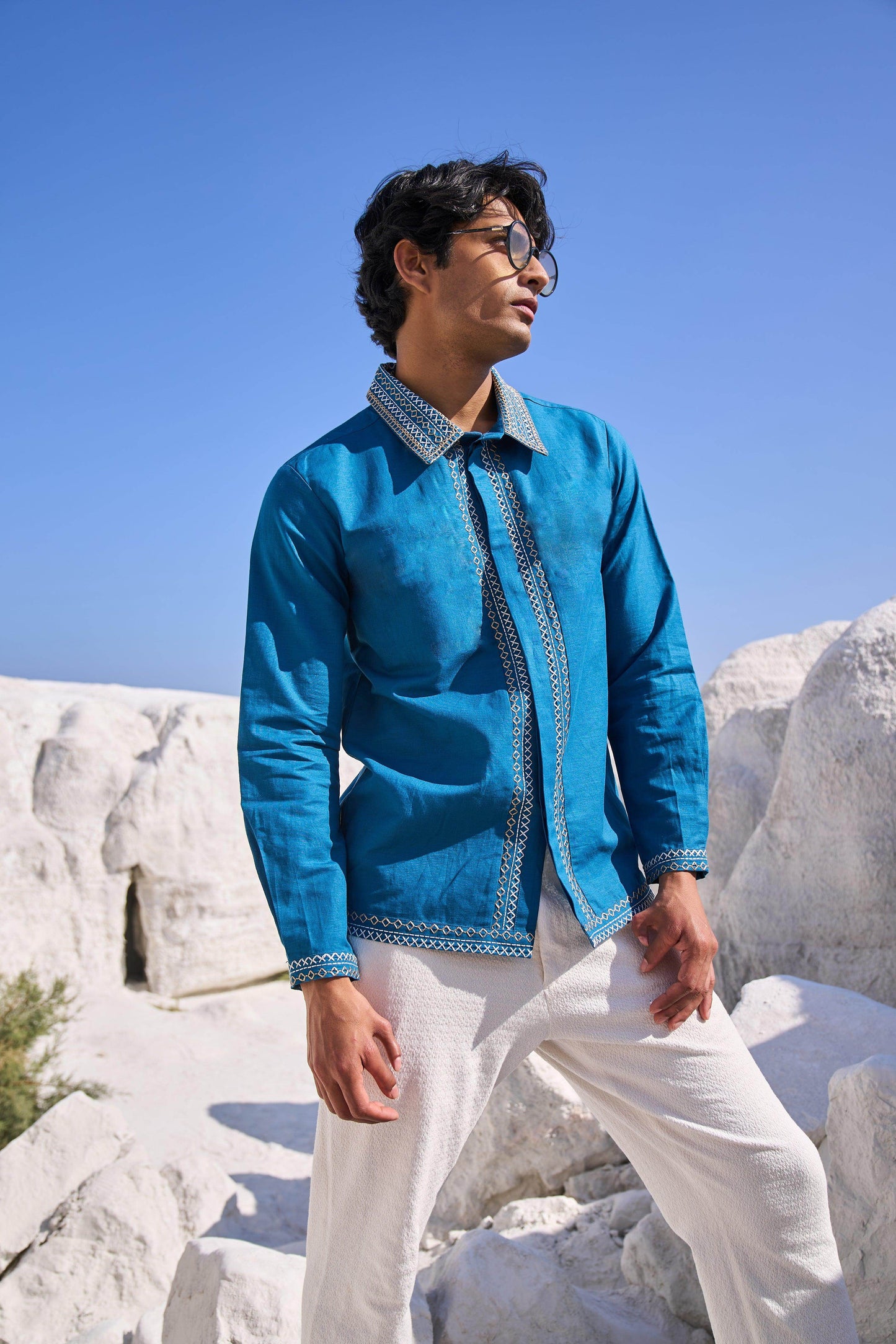 CONTRAST STITCH SHIRT - dash and dot