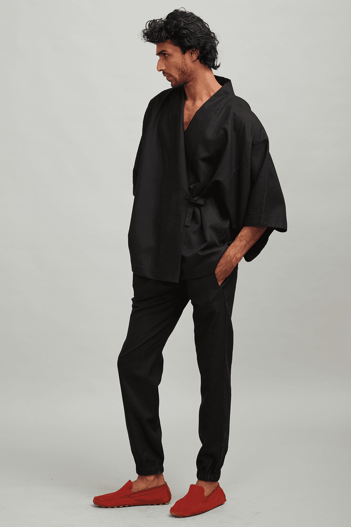 BLACK LINEN EVERYDAY JOGGER - dash and dot dash and dot