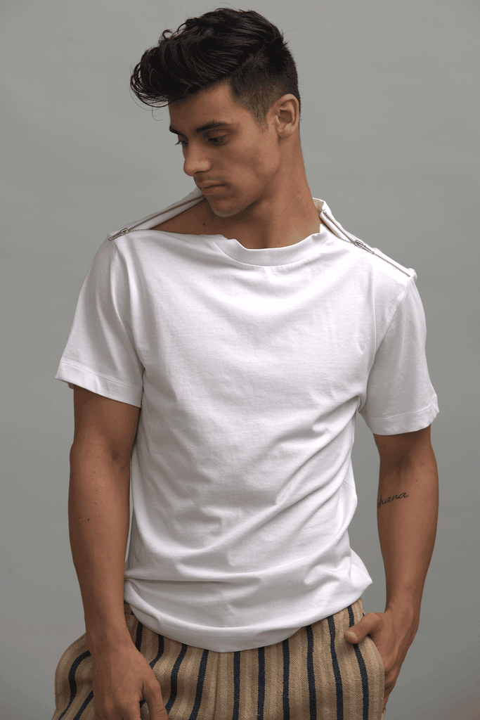 SHOULDER ZIP TEE - dash and dot dash and dot