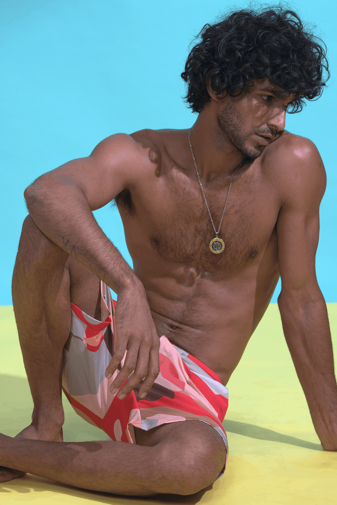 ABSTRACT PRINT SWIM SHORTS - dash and dot dash and dot