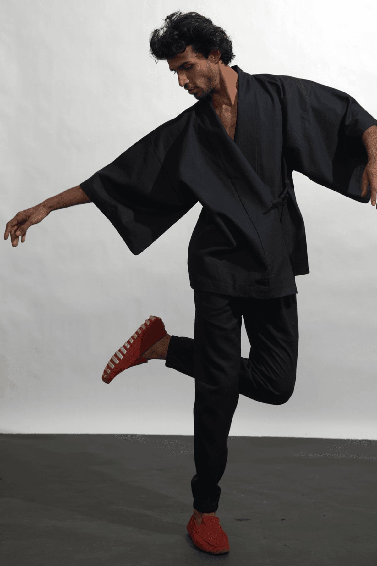 LINEN MEN'S KIMONO - dash and dot