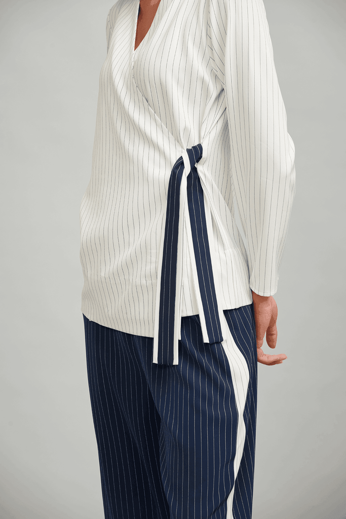 SIDE TIE STRIPE BLOCK TOP - dash and dot dash and dot