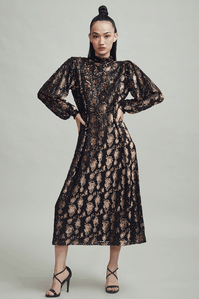 LEOPARD SEQUIN MIDI - dash and dot