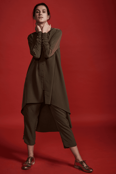 MILITARY GREEN TAPERED PANTS - dash and dot